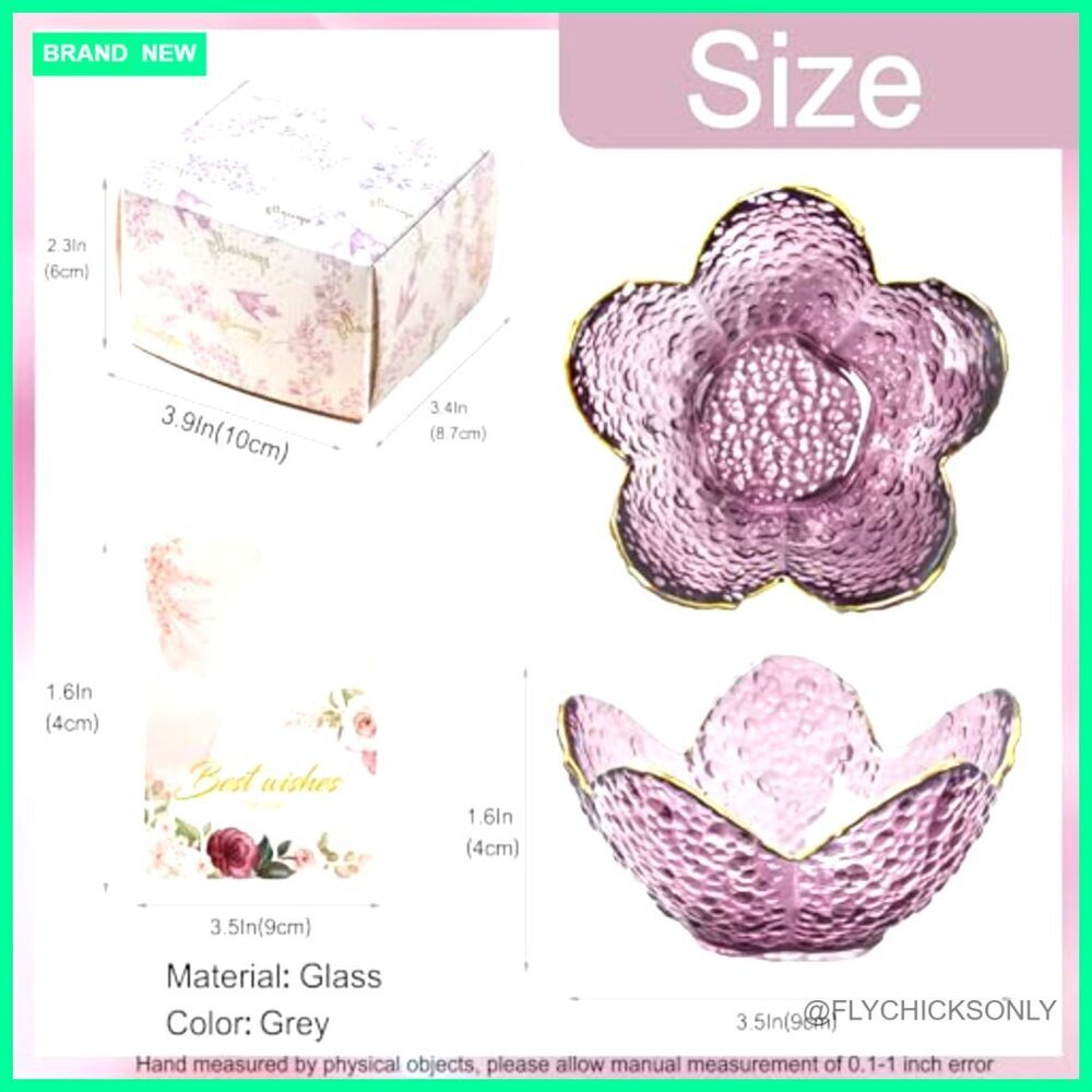 Glass Jewelry Dish Ring Holder Vanity Organizer Nightstand Decor Gift - Picture 3 of 7